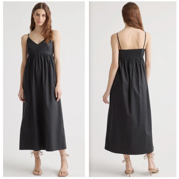 Quince Dresses & Skirts - Quince Women's Black Organic Cotton Sleeveless Maxi Dress sz M NWT Pockets